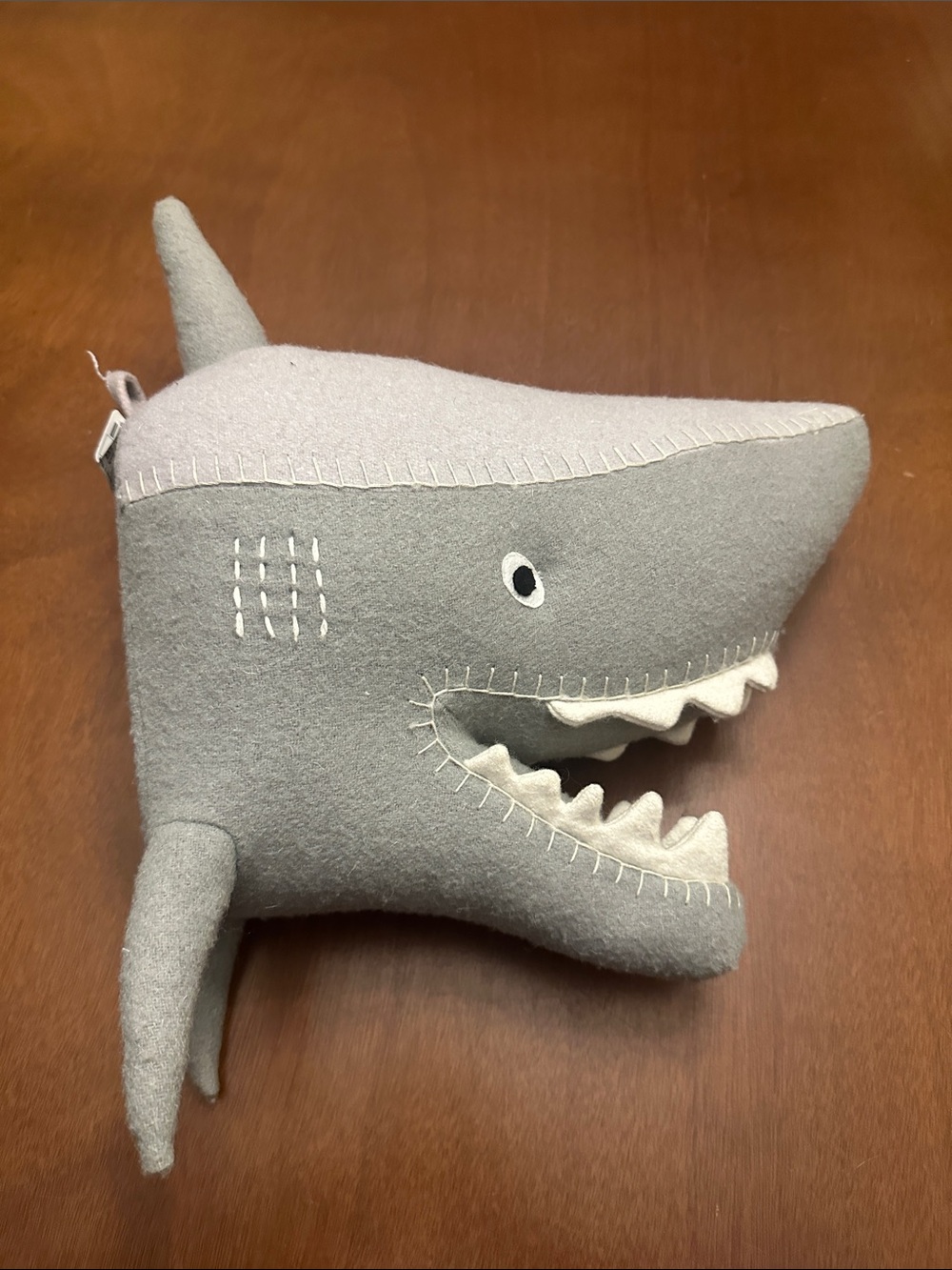 Pillowfort Felted Shark Head Plush Wall Decoration Stuffed Animal Decor 14x16x7”